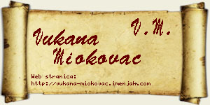 Vukana Miokovac vizit kartica